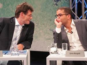 Vladimir Heiz, Ijoma Mangold (Foto ORF/Johannes Puch)