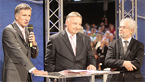 Kogler, Haslitzer udn Edelmueller bei der Eröffnung